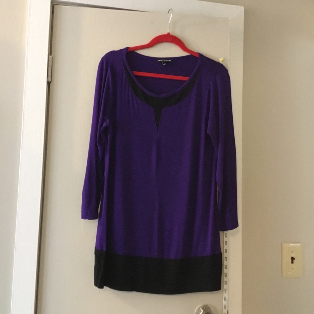 B-7 Purple black long sleeve shirt